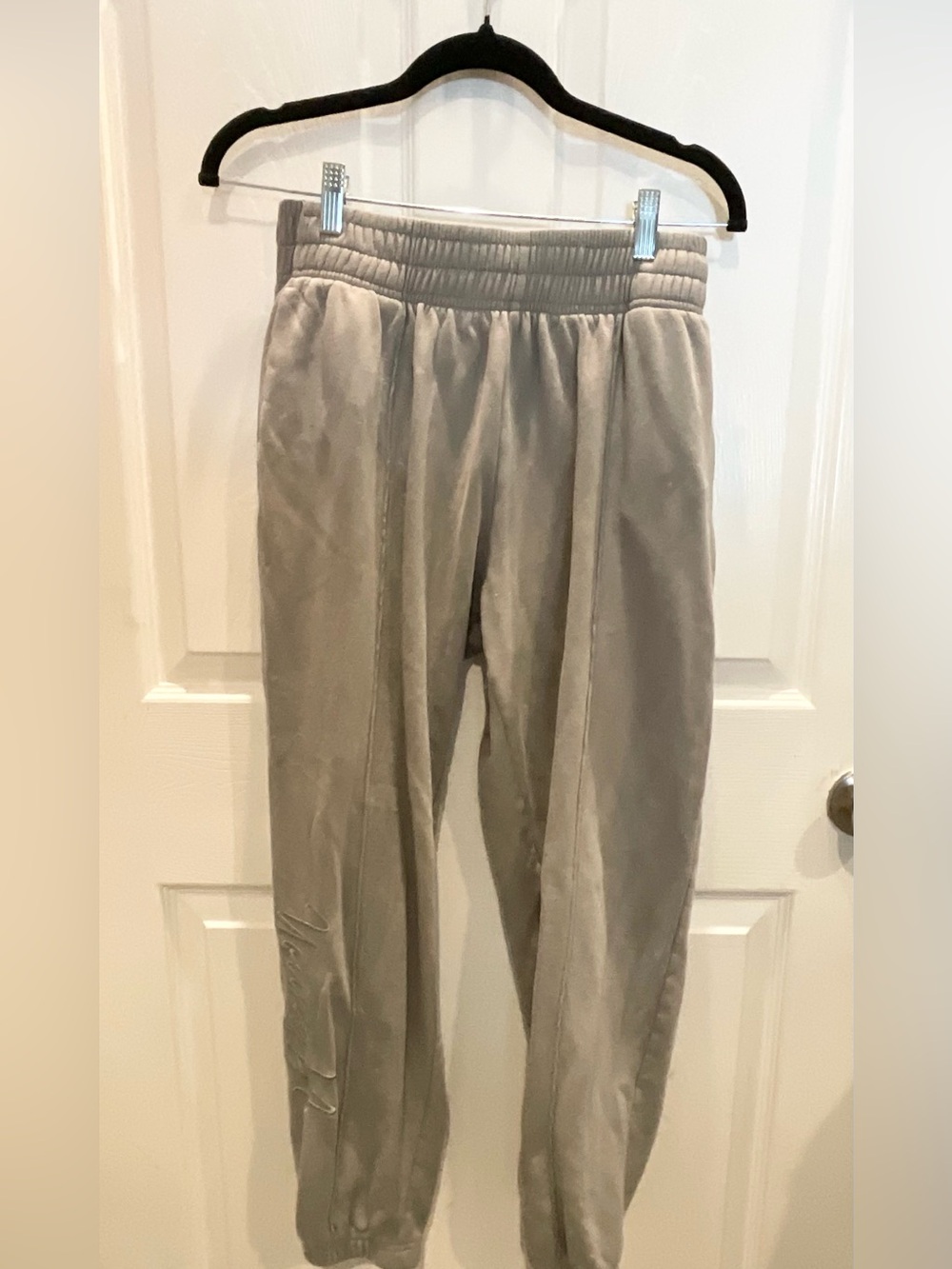 YoungLA Gray 100% Cotton Fleece Joggers Embroidered Logo M